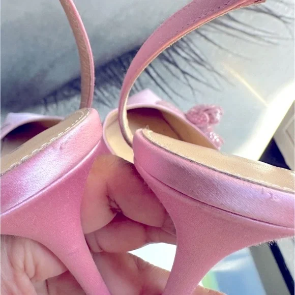 🌺 MACH & MACH🌺 Wonder Tulip Satin Slingback Pumps Size: 40 - Picture 11 of 17